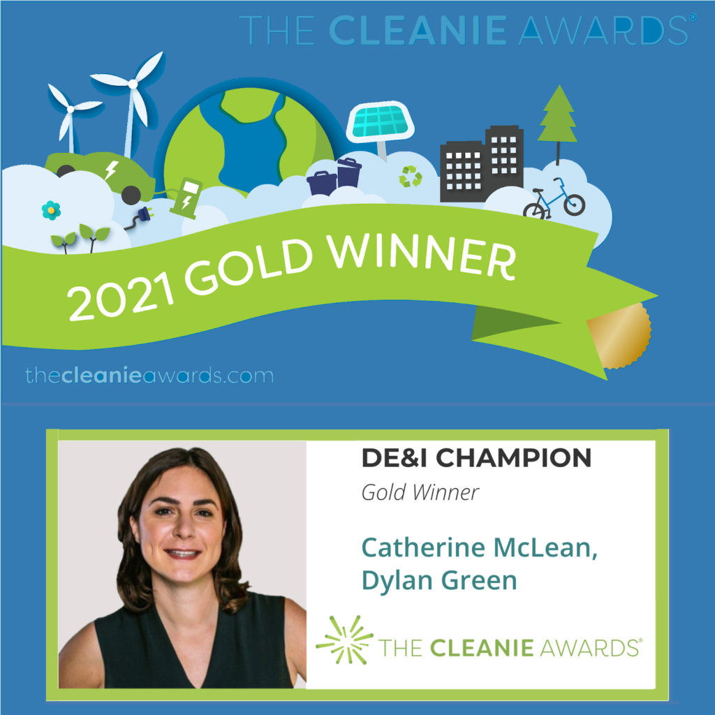 The cleanie awards flyer for 2021 gold winner of Catherine.