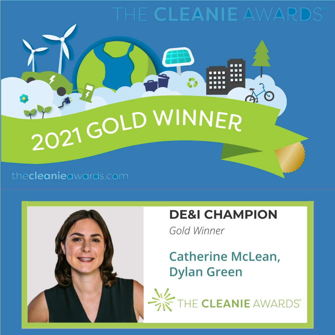 The cleanie awards flyer for 2021 gold winner of Catherine.
