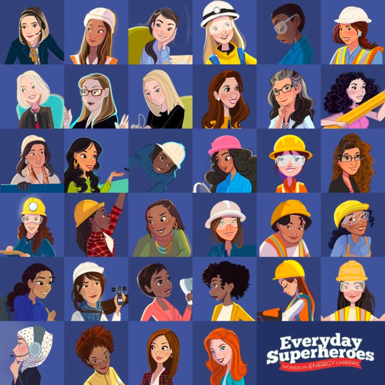 Images of women in bunches of different professions.