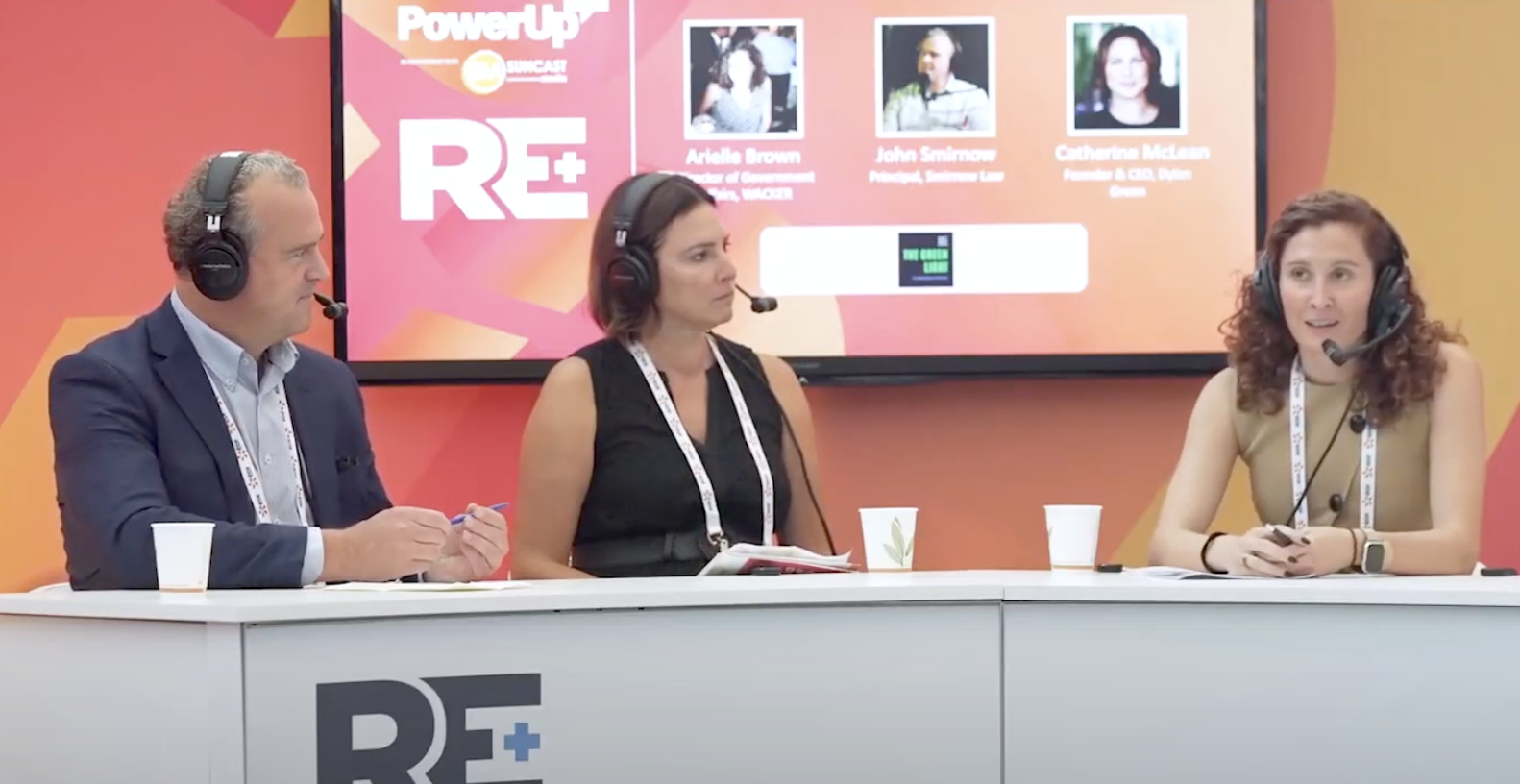 Catherine moderating a panel at UtilityDive.